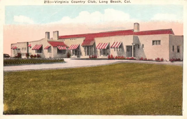 Postcard CA Long Beach Virginia Country Club Unposted Linen Vintage PC f7994