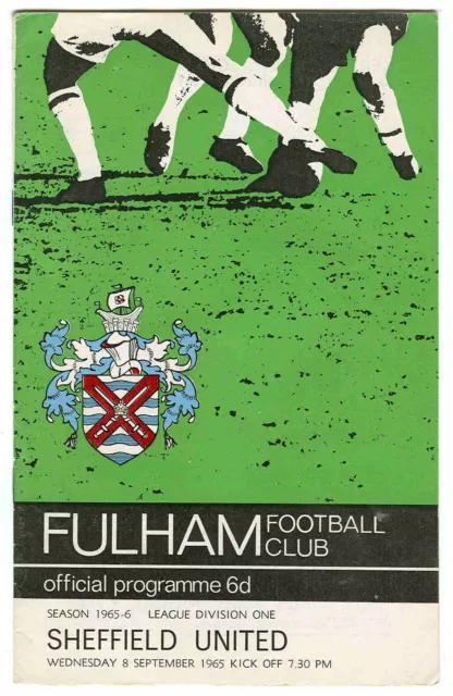 Football Programme - Fulham v Leicester City - Div 1 - 8/9/1965