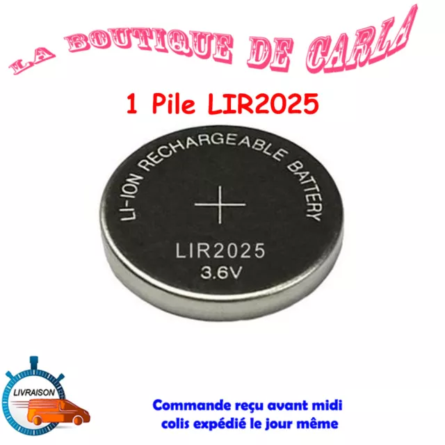 3.6v LIR2025 Pile Bouton Rechargeable Piles Bouton Li Ion LIR 2025