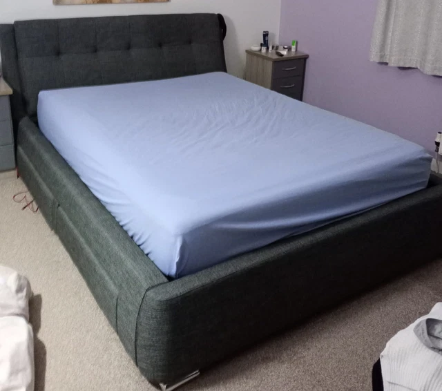 TEMPUR MATTRESS + King size bed frame with 4 storage drawers £250.00