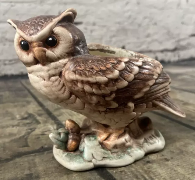 Vintage Napcoware Ceramic Great Horned Owl Napco Planter Pot Vase Japan