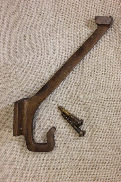 Old Bronze Coat Hook Mission House Large Clothes Tree Bath Robe Hanger Vintage