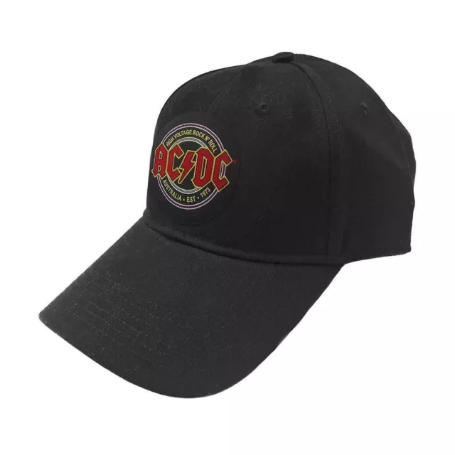 AC/DC Est 1973 Logo Badge Black Baseball Cap - Adults One Size Fits Most