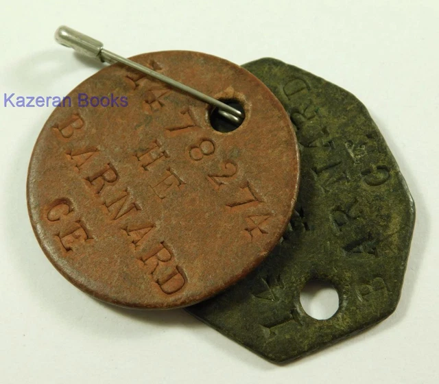 VINTAGE WW2 BRITISH Army Military Dog Tags World War Two Barnard ...