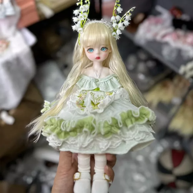 Full Set 1/6 BJD Doll Girls 30cm Ball Jointed with Face Makeup Eyes Wig Clothes 2
