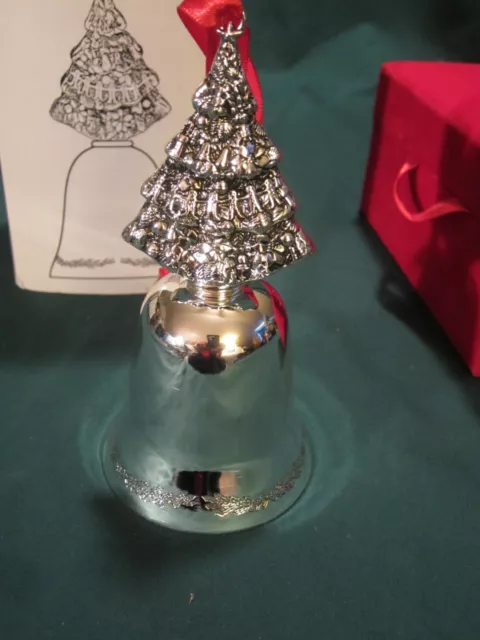 Vintage Godinger Silver Christmas Bell Silver Art Christmas Tree Bell Ornament