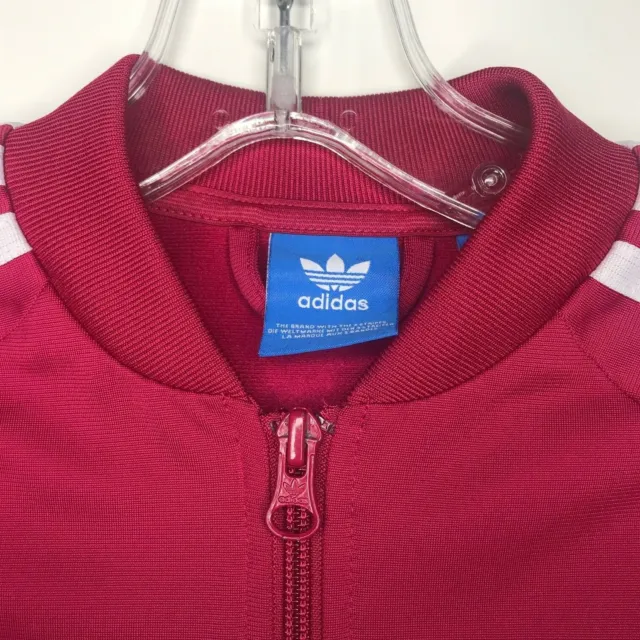 Giacca da track Adidas Originals trifoil con cerniera intera rosa logo bianco taglia 9-10 Y piccola 5