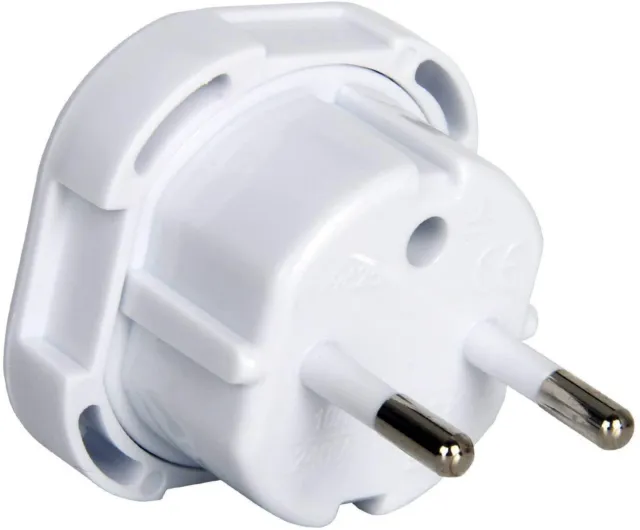Europe Travel Adapter - UK to EU Euro European adaptor White Plug 2 Pin