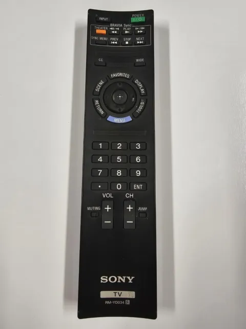 Sony RM-YD034 Remote Control Tested Fully Functional