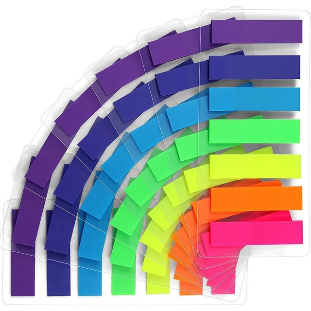 1 Sets Neon Colored Tabs Page Marker Flags Fluorescent Notes pc 140 Sticky K7D4