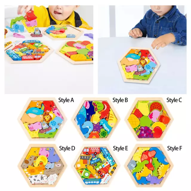 Toddler Puzzles, Cute Montessori Puzzle, Wooden Block, Wooden Puzzles for 3-5