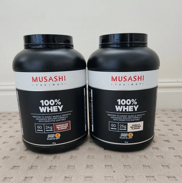 Musashi 100% Whey Protein 2 X 2kg - Chocolate & Vanilla