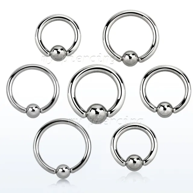 PAIR 12G 10G 8G Surgical Steel Captive Bead Ring Septum Earrings 5/16" to 3/4"