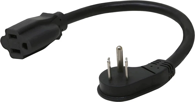 Cable de extensión de alimentación de enchufe plano de 1 pie - cable de extensión corto 16AWG SJTW