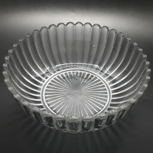 VAL ST. LAMBERT BELGIQUE Large Pressed Glass Bowl Clear Fruit Tableware