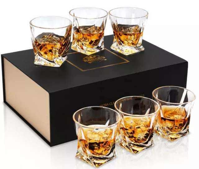 KANARS Kristall Whiskeyglas 6er Set Einzigartige Geschenke für Männer Dad