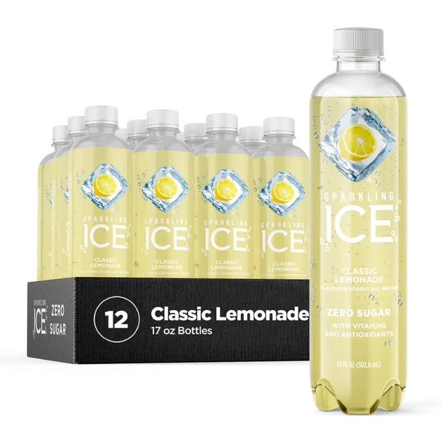 , CLASSIC LEMONADE Sparkling Water, Zero Sugar Flavored Water, with