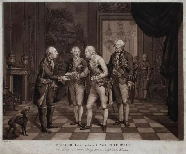 Daniel Berger Friedrich der Große Paul Petrowitz 21. Juli 1776 Mezzotinto 1806