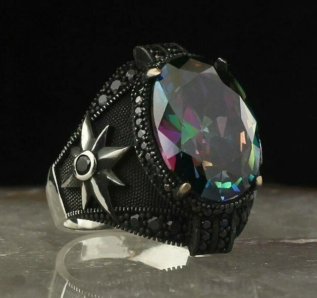 Bague pour homme mystique faite à la main pour homme en argent sterling 925...