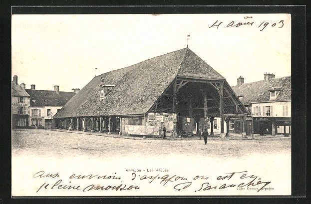 CPA Arpajon, Les Halles 1903