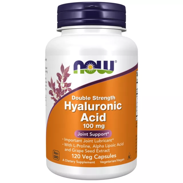 Now Foods Acide Hyaluronique 100 MG 120 Végétarien Capsules, Joint Support