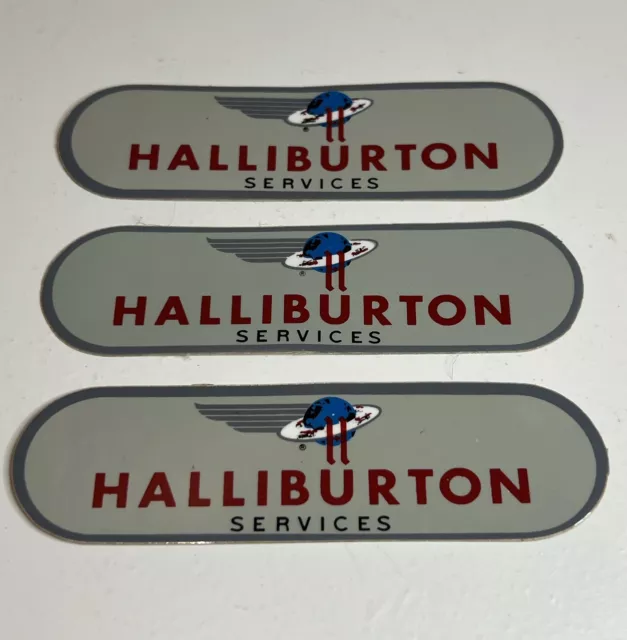 (3) Vintage Halliburton Oil Co Sticker Decal / 3.75” / Oilfield / Flying H