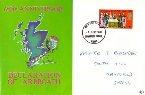 GB 1970 Declaration of Arbroath Connoisseur FDC Tunbridge Wells Cancel written