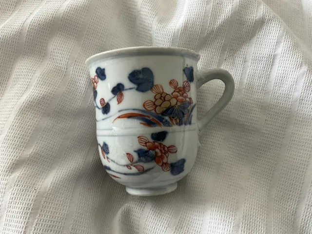 Antique Chinese Hand Painted Glazed Kangxi Imari Porcelain Cup