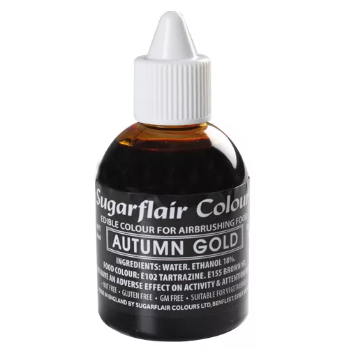 Sugarflair Airbrush Lebensmittel Farbe Autumn Gold 60ml Colouring