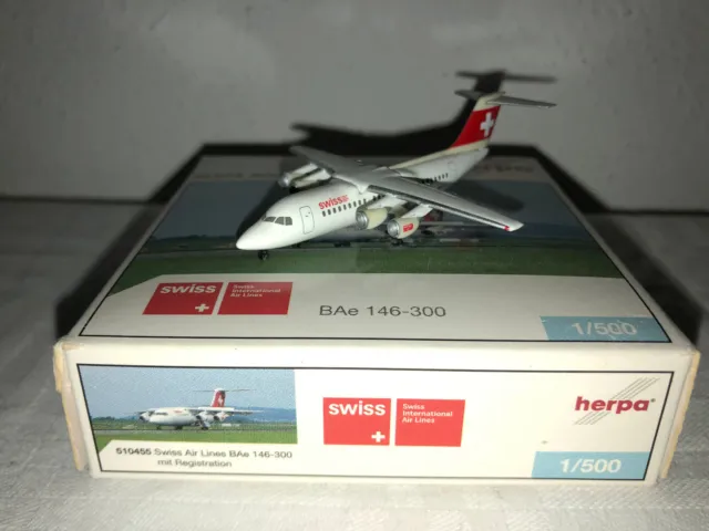 Herpa Wings 510455 Swiss Air Lines BAe 146-300 1:500