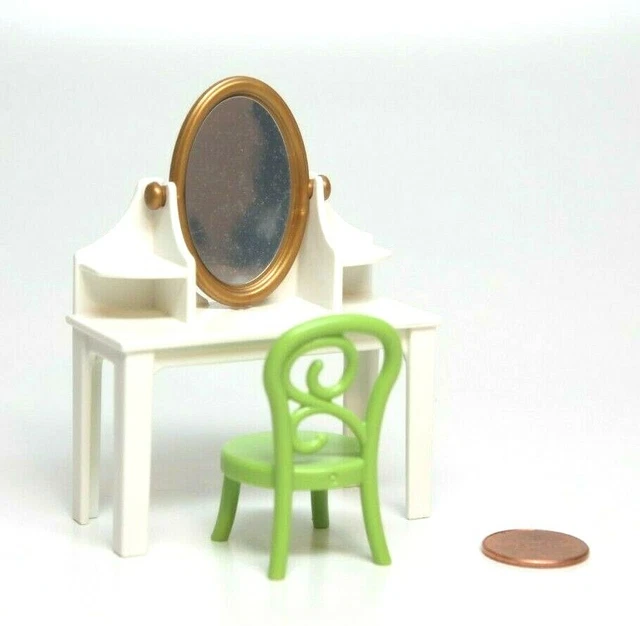 PLAYMOBIL DOLLHOUSE GIRL Bedroom Dressing Vanity Table Mirror Chair