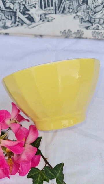 Ancien Bol A Facettes Couleur Jaune Digoin Sarreguemines...vintage