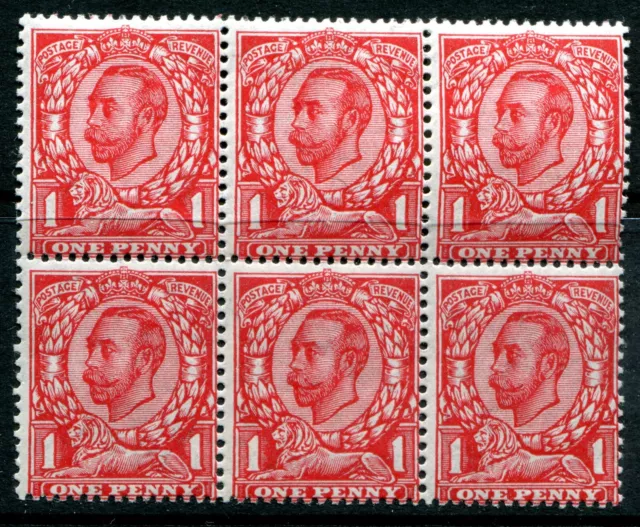 (725) VERY GOOD BLOCK SG349 GV 1d BRIGHT SCARLET. MUTLI CYPHER WMK. M.MINT