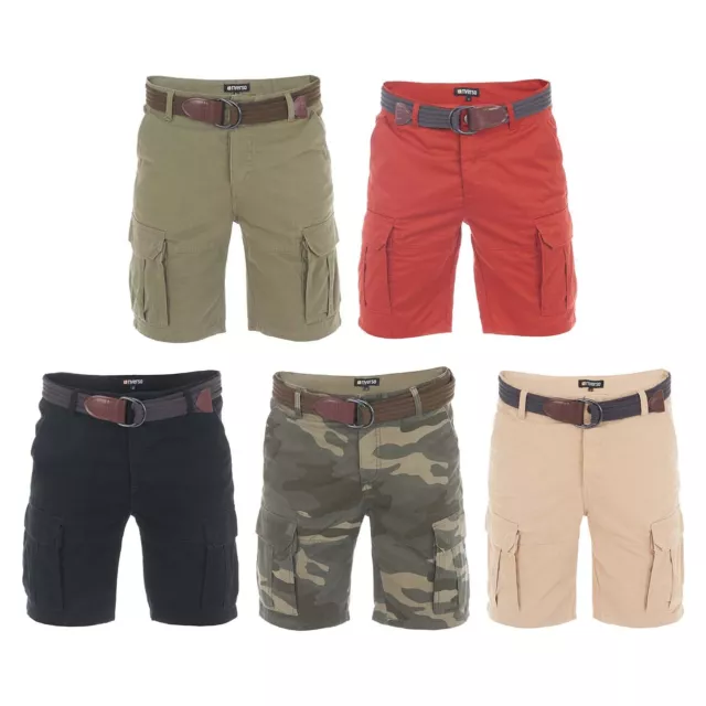 Riverso Homme Shorts Cargo RIVJakob Pantalon Régulier Bermuda 100% Coton Banane