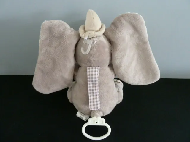 * DOUDOU PELUCHE MUSICAL NICOTOY SIMBA ELEPHANT DUMBO GRIS ECRU 23cm assis NEUF* 3