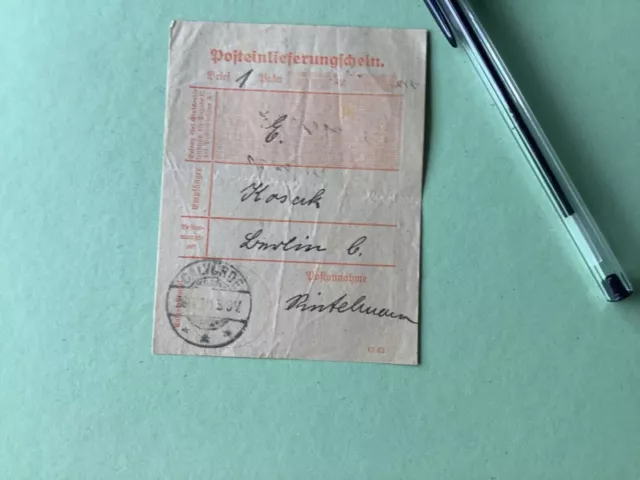 Germany Calvorde Braunschweig 1920 postal delivery note  Ref A1539