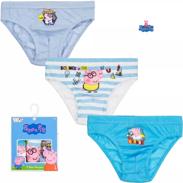 OFFICIAL PEPPA PIG Boys Briefs 3 Pack George Pig Slips Pants Cotton 2-8  Year £4.99 - PicClick UK