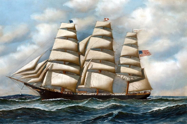 Young America At Sea, Vintage Nautical Print Poster Wall Art Picture A3 A4