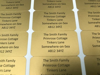 PERSONALISED MINI LABELS 21mm x 38mm Available in many colours £2.99 ...
