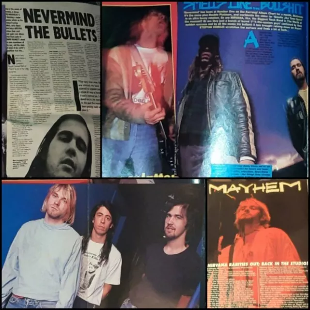 RARE Nirvana articles Kurt Cobain Dave Grohl Chris Novoselic interviews poster +