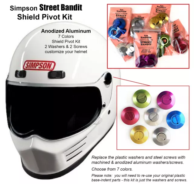 Simpson STREET BANDIT Helmet Shield Pivot Kit _Anodized Aluminum 99017