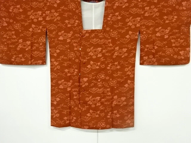 6141394: Japanese Kimono / Vintage Michiyuki Coat / Floral Plants & Shochikubai