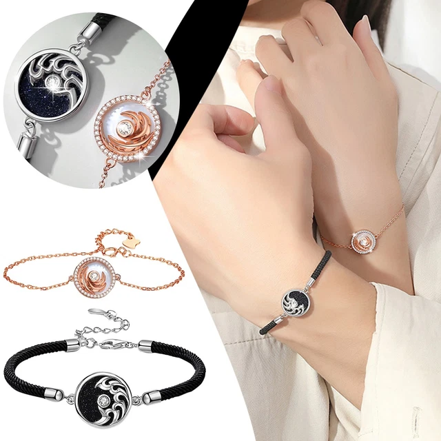 Paar Armband Schwarz Weiß Engel Paar Armband Passende Armbänder für Frauen