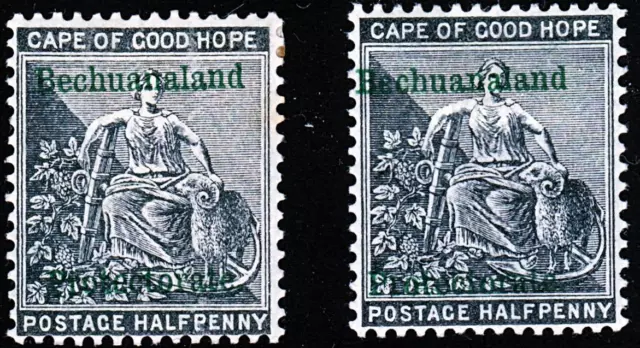 BRITISH BECHUANALAND 1889 QUEEN VICTORIA x2 SC#67 MH HR SHEEP