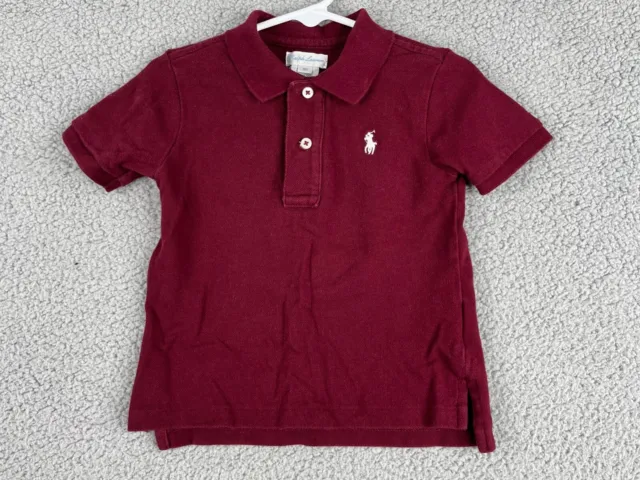 Ralph Lauren Toddler Boys 18 Month Short Sleeve Maroon Polo Shirt