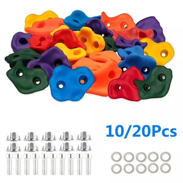 Climbing Holds Rock Wall Stones In/Outdoor Kids Playground With Fixing Bolt Set