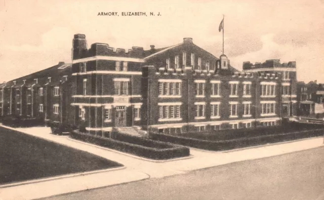Vintage Postcard Armory Building Historical Landmark Elizabeth New Jersey NJ
