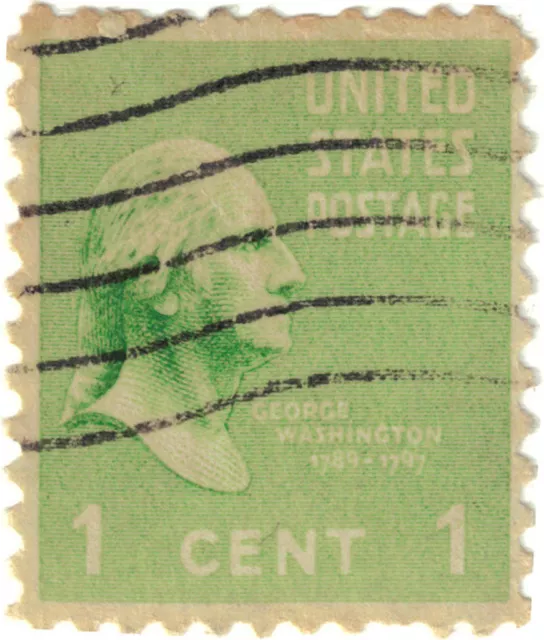 (USA162) 1938 1c green George Washington ow800