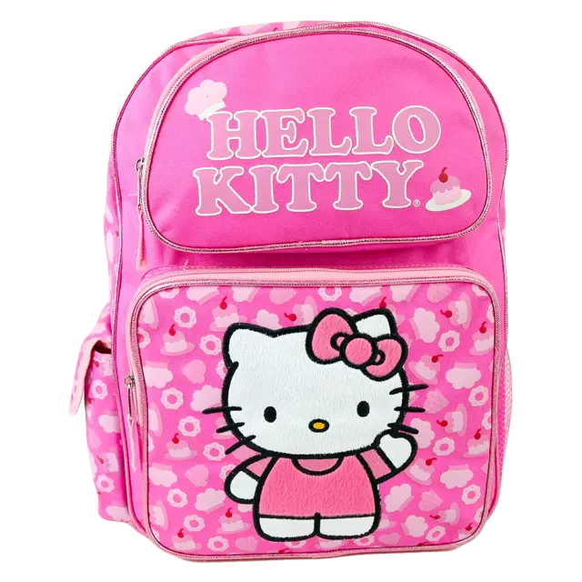 Hello Kitty Flowers Pink Cake Girls Backpack 16"