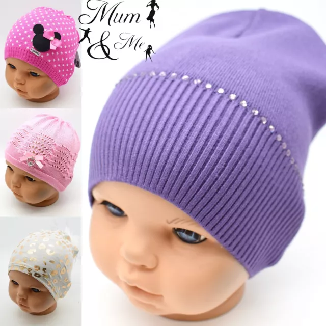 Kids Hat Girls Beanie Toddler Pull On Cap Spring Autumn Beret Knitted Hat